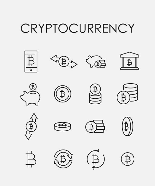 加密货币相关矢量图标集图片下载