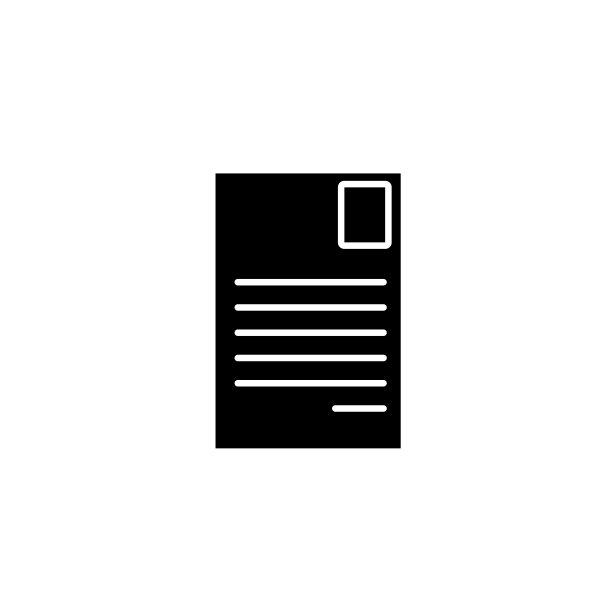 简历文档 - 白色背景上的黑色图标矢量图，用于网站、移动应用、演示文稿、信息图表。简历线条概念标志。平面设计元素。图片下载