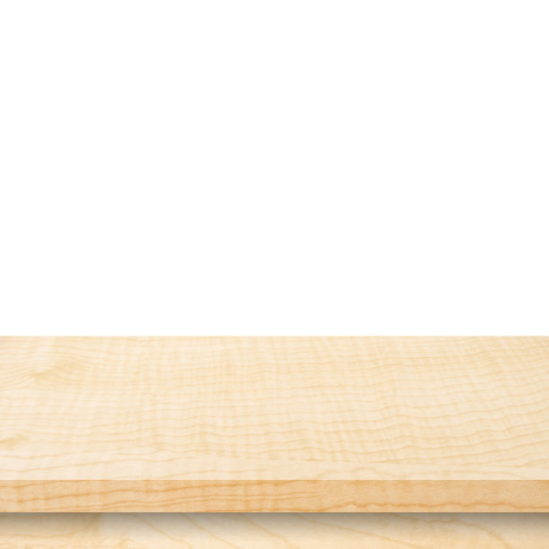 空木桌上孤立的白色背景和显示蒙太奇产品。图片下载