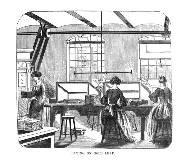 第一个世纪的美国插图- 1873 -铺金叶-书的制造图片下载