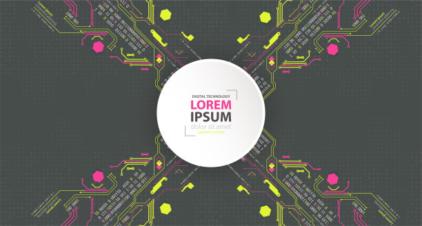 抽象的技术概念。电路板，高电脑色彩背景。矢量图图片下载