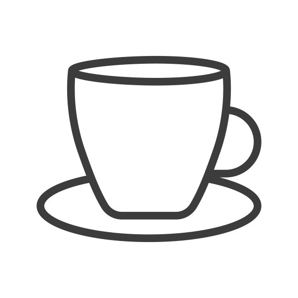 杯中的咖啡和茶与蒸汽线图标黑上白图片下载