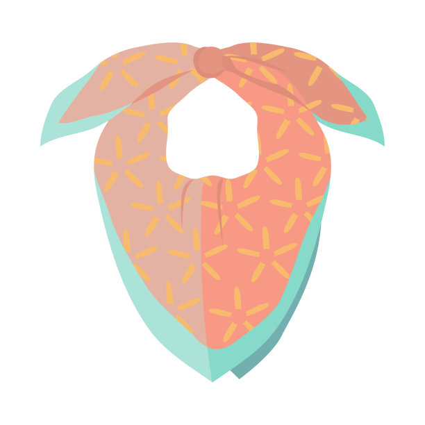 女人的围巾矢量插图在平面设计图片下载