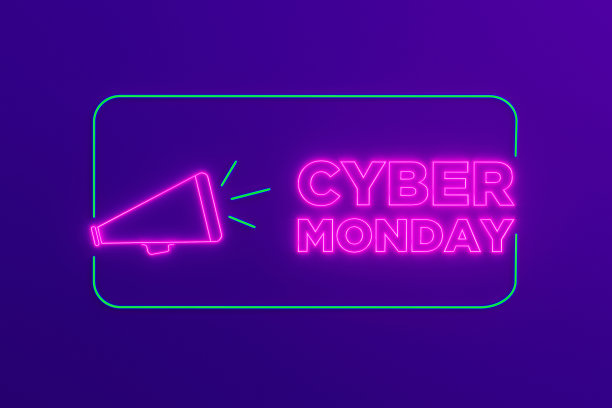 霓虹色彩的网络星期一销售概念图片下载