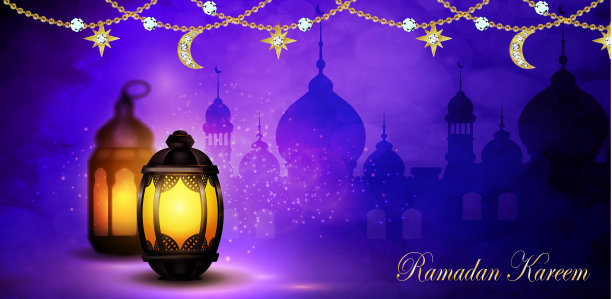 拉马丹·卡里姆，欢迎背景向量图片下载