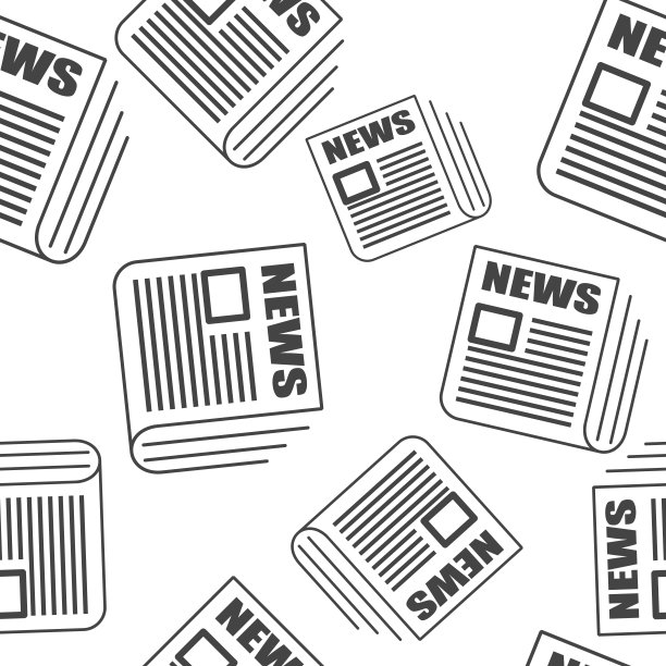 向量消息图标。白色背景上的报纸新闻图案。图片下载
