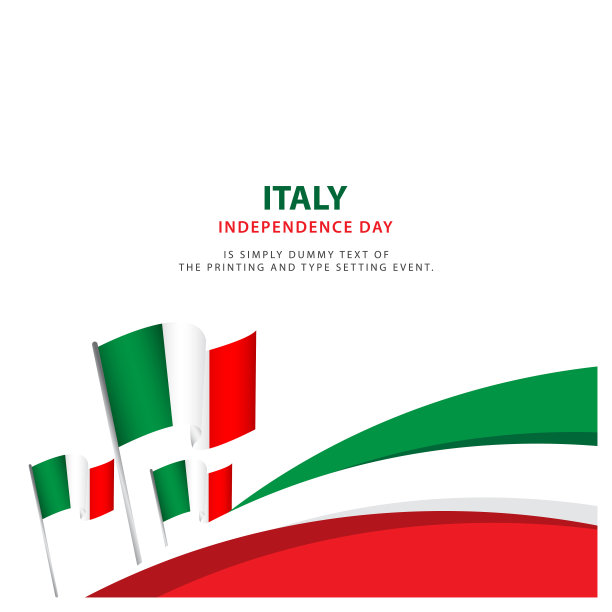 快乐意大利独立日庆祝海报模板设计插图图片下载
