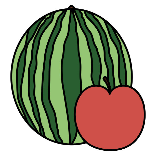 新鲜的西瓜和苹果图片下载