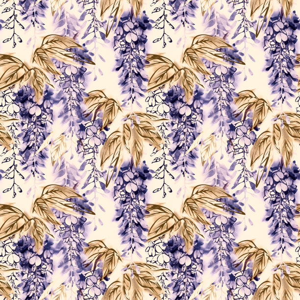 紫藤无缝模式。图片下载