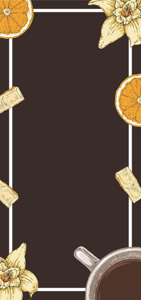 棕色卡片或菜单模板。咖啡和甜点图片下载