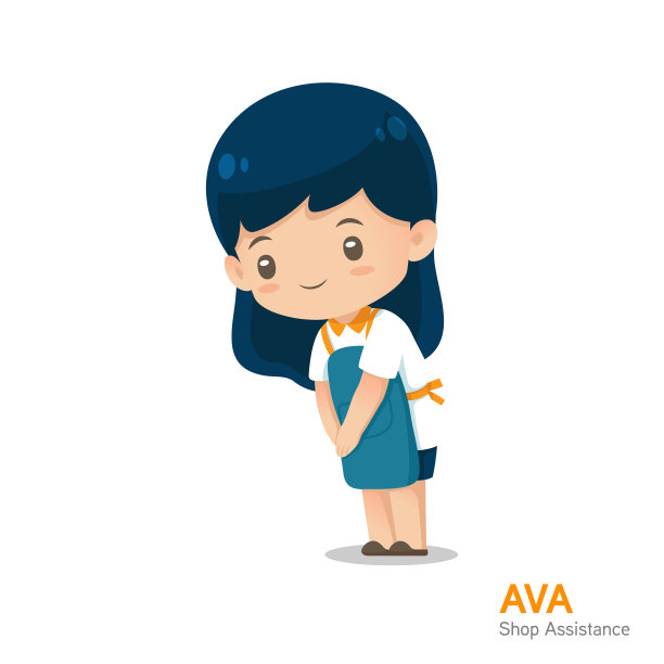 可爱的卡通商店协助吉祥物在围裙制服在尊重行动使用插图图片下载