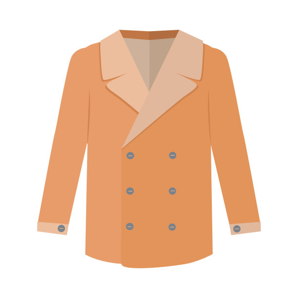 暖橙色男士外套平面设计矢量图片下载