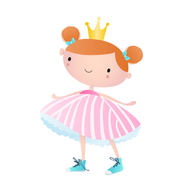可爱的小公主。向量。角色设计。图片下载