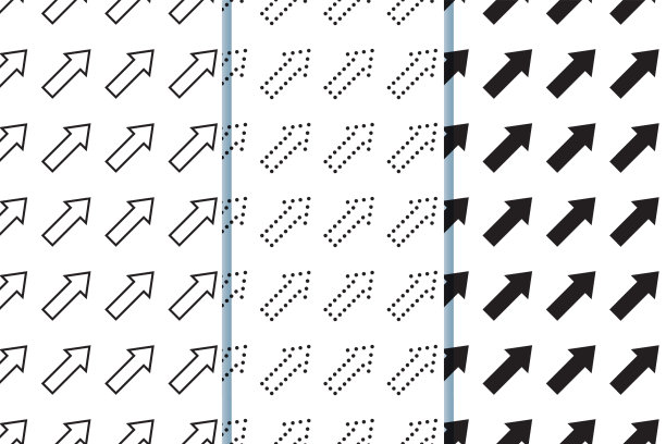 箭无缝模式。草图设计符号。黑白矢量插图。3套无缝模式。EPS10图片下载