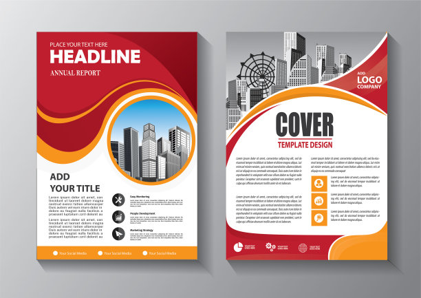 宣传册设计，封面现代布局，年度报告，海报，传单在A4彩色三角形，几何形状的技术，科学，市场与光背景素材图片