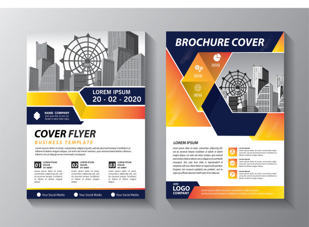 宣传册设计，封面现代布局，年度报告，海报，传单在A4彩色三角形，几何形状的技术，科学，市场与光背景素材图片