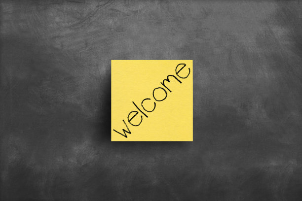 黑板上的便利贴，欢迎图片下载