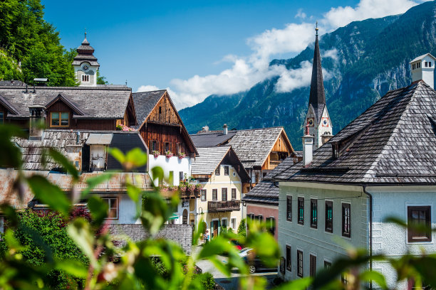 夏天的哈尔斯塔特，奥地利图片下载