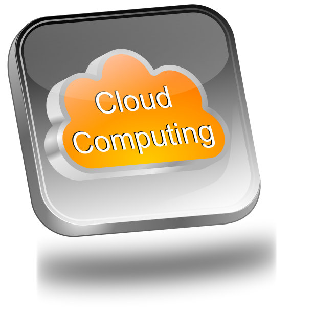 云计算按钮- 3D插图图片下载