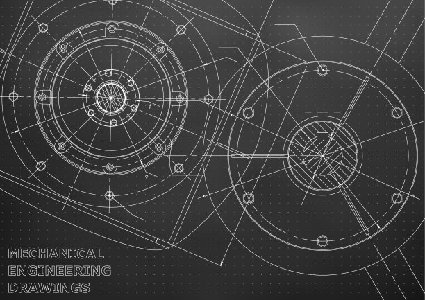 机械图纸。工程插画背景图片下载