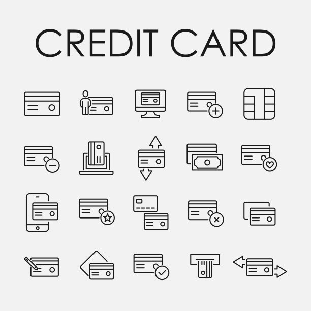 信用卡相关矢量图标集图片下载