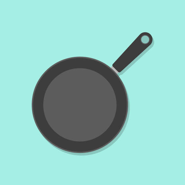 在白色背景上分离的用于在火种上油炸食物的煎锅矢量图图片下载