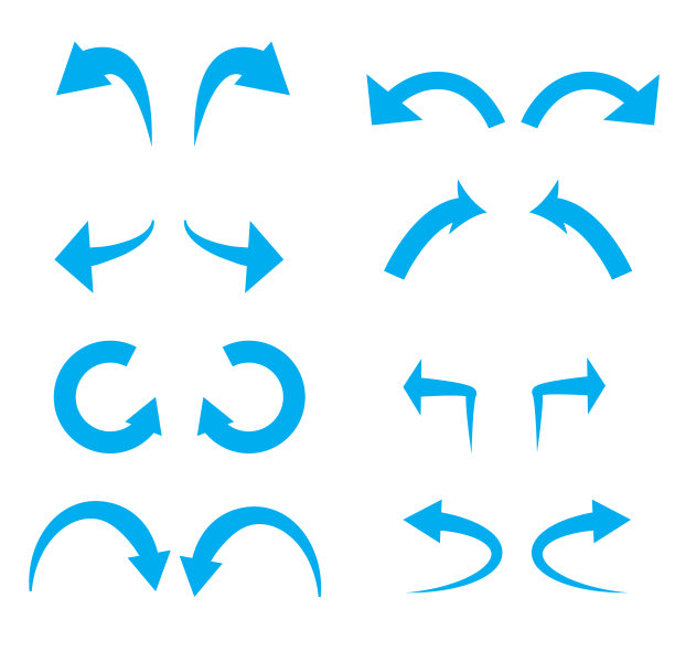 撤销和重做图标上的白色背景。平的风格。撤销和重做图标为您的网站设计，徽标，应用程序，UI。4箭头图形刷新重载符号。垃圾的迹象。图片下载