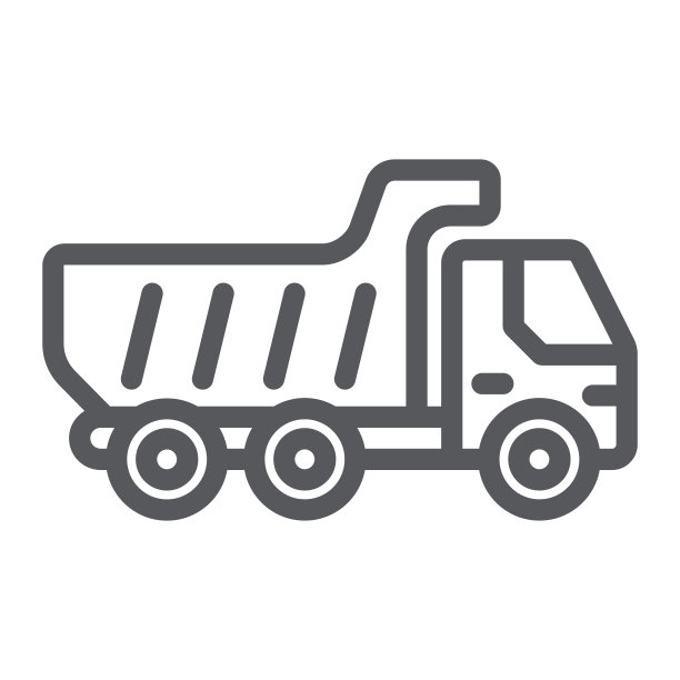 自卸卡车线性图标，运输和汽车，翻斗车标志，矢量图形，白色背景上的线性图案图片下载