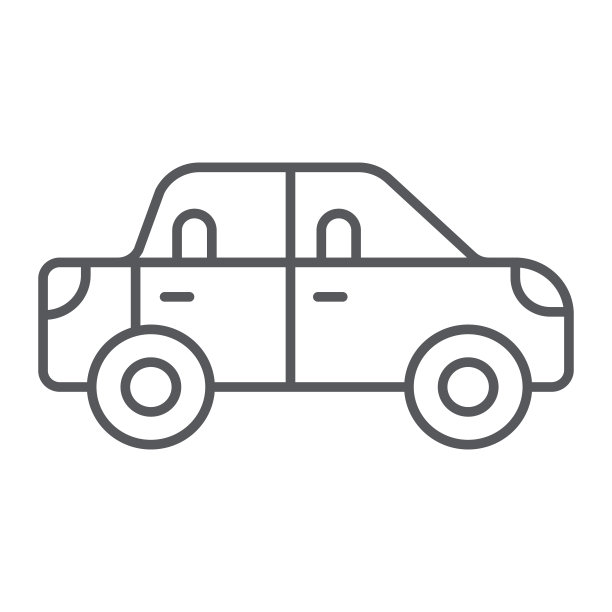 客车细线图标，交通运输和汽车，车辆标志，矢量图形，白色背景上的线性图案。图片下载