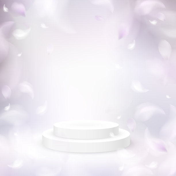 柔软的春天背景与紫色模糊的花瓣图片下载