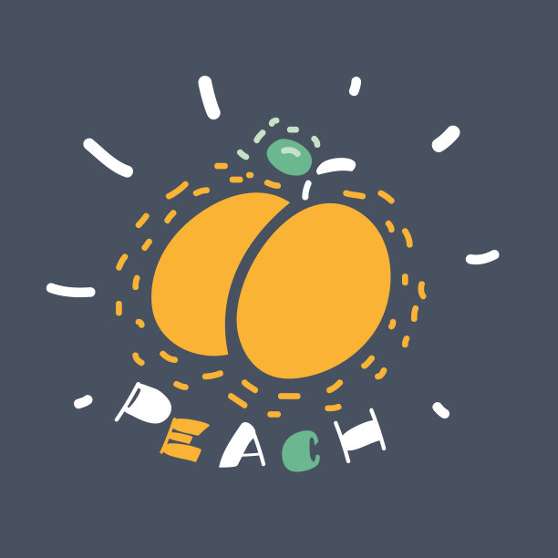 桃子图标在黑暗。图片下载