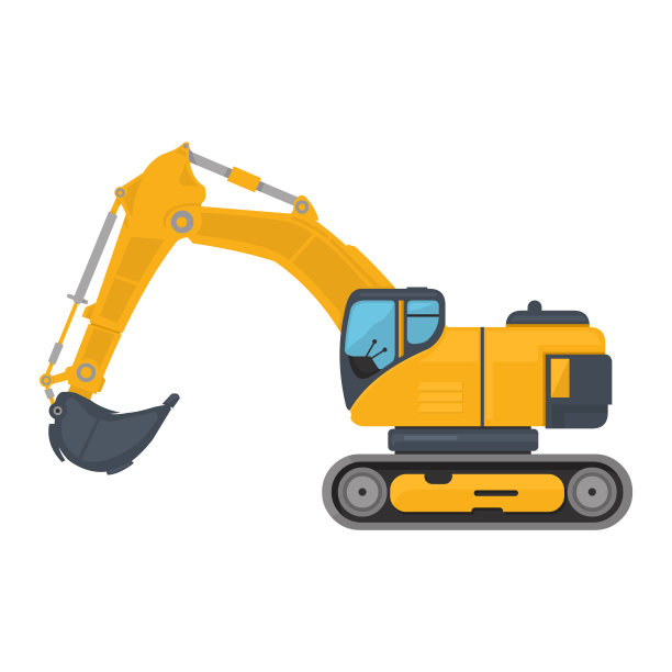 挖掘机图标矢量插图图片下载