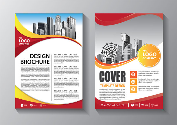 宣传册设计，封面现代布局，年度报告，海报，传单在A4彩色三角形，几何形状的技术，科学，市场与光背景素材图片