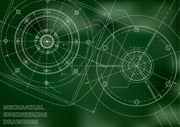 机械图纸。工程插画背景图片下载
