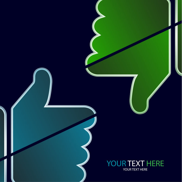 抽象孤立拇指向上和拇指向下。图标,评估的象征。图片下载