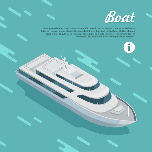 海上航行的小船。邮轮客轮图片下载