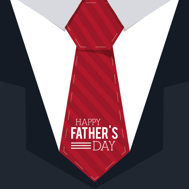 父亲节快乐。贺卡。西装领带背景图片下载