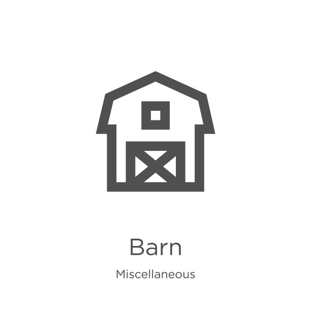 谷仓图标矢量从杂项收集。细线谷仓轮廓图标矢量插图。轮廓，细线谷仓图标，用于网站设计和移动，应用程序开发图片下载