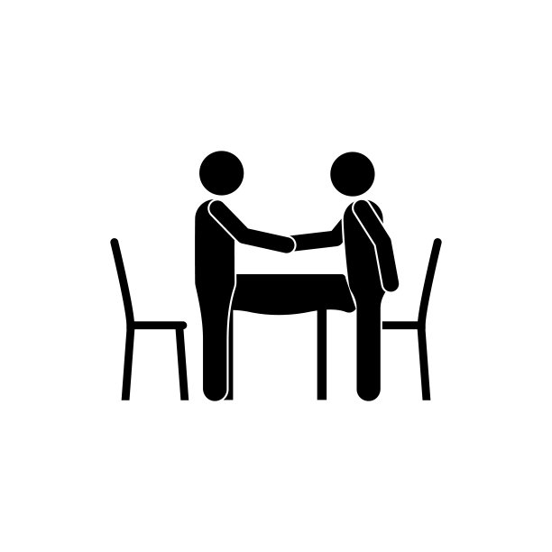 握手，两个人在餐厅的图标。餐厅插图中的晚餐元素。优质的图形设计图标。标志和符号收集图标的网站图片下载