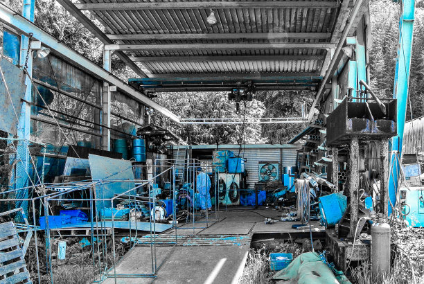 蓝色的工厂图片下载