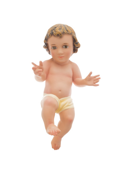 古董儿童耶稣雕像图片下载