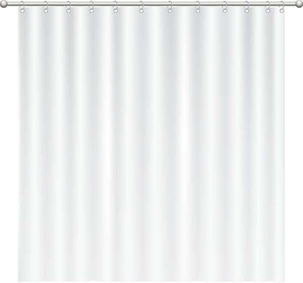白色背景上的空白白色窗帘。逼真的孤立矢量插图。图片下载