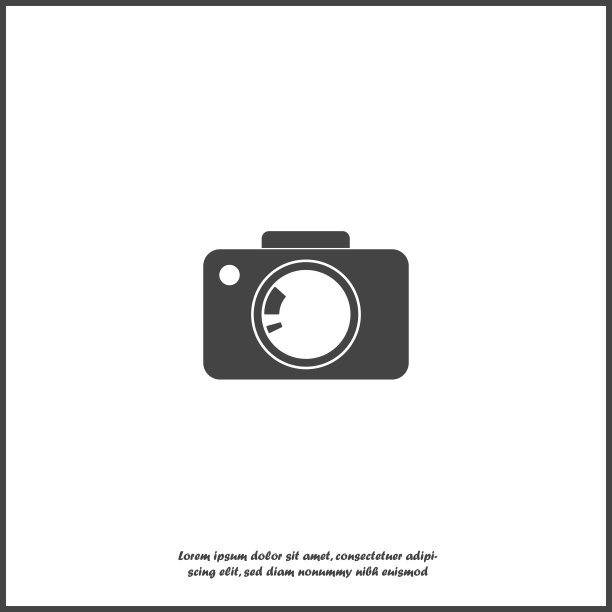 数码相机矢量插画。白色背景上的复古相机图标。图层已分组，便于编辑，供您设计。图片下载