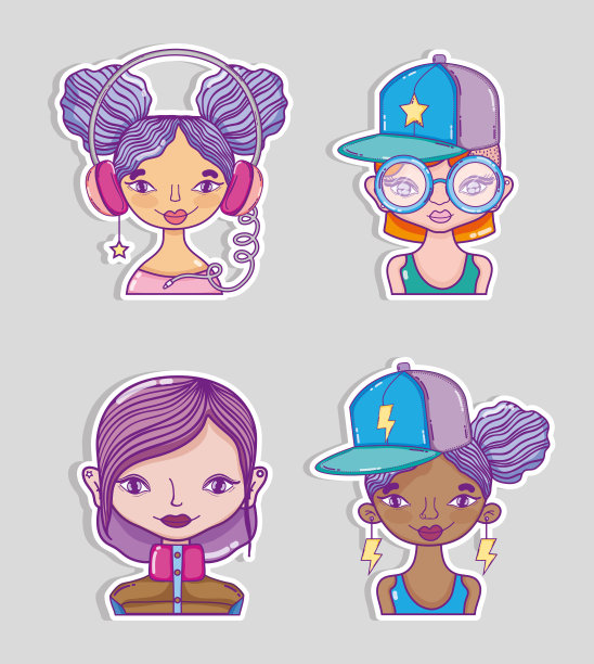 一套千禧女性漫画图片下载