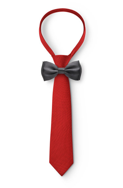 领带与领结在白色的背景图片下载