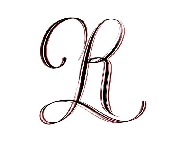 大写R手写体孤立在白色背景上图片下载