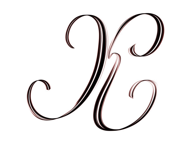 美丽的字母K手写字母在白色的背景图片下载