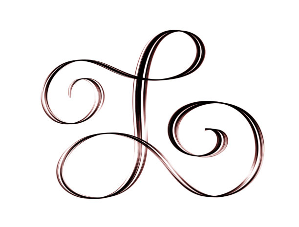 大写L -优雅的笔刷字母孤立在白色背景上图片下载