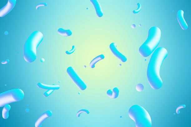 摘要图形背景与彩色梯度病毒细菌细胞。病原体菌落素材图片