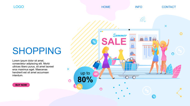 登陆页与夏季销售网上购物图片下载